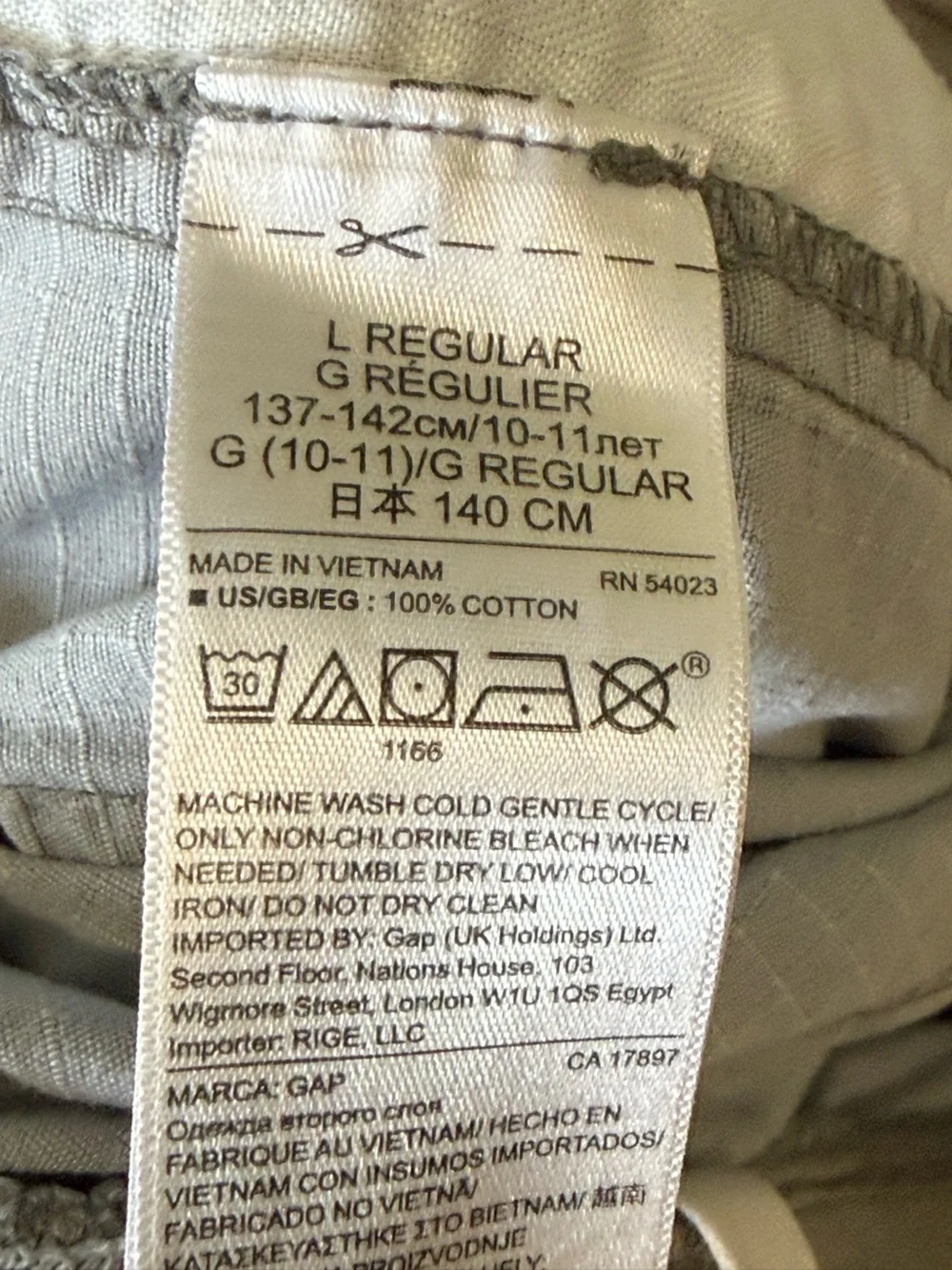 GAP Kids Boys Gray Camo Ripstop Pull-On Cargo Shorts Size 10 Large